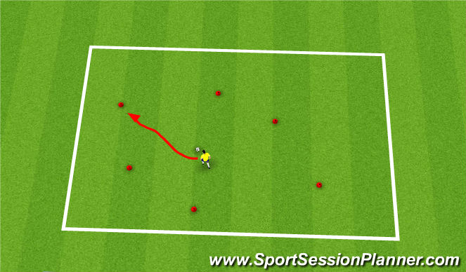 Football/Soccer Session Plan Drill (Colour): warm up- cone activity