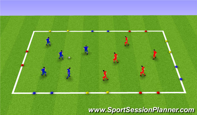 Football/Soccer Session Plan Drill (Colour): Dribbling SSG