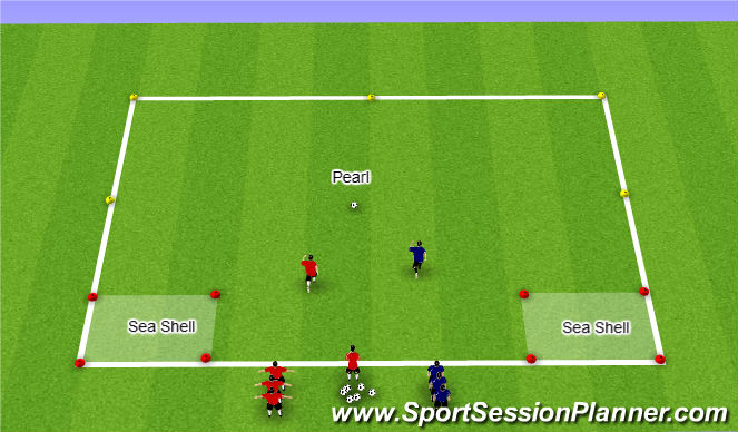 Football/Soccer Session Plan Drill (Colour): Capture the Pearl