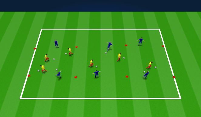 Football/Soccer Session Plan Drill (Colour): Station 5 (Cross Fire) 