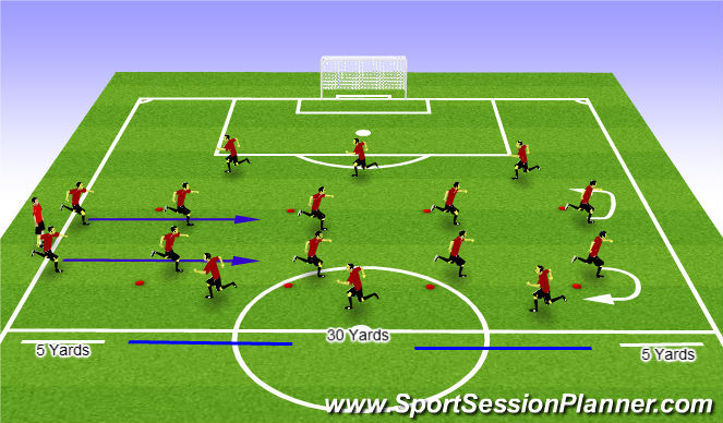 Football/Soccer Session Plan Drill (Colour): FIFA 11 Warm-Up