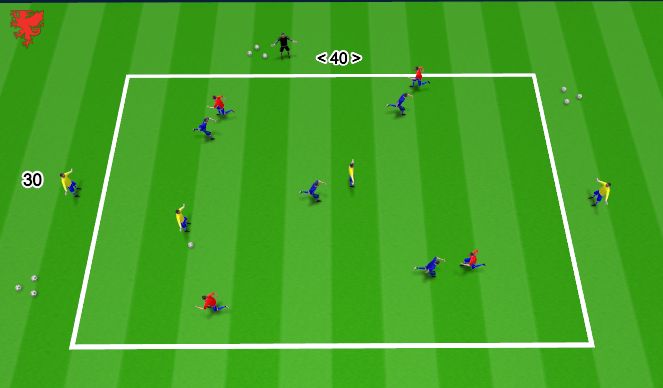 Football/Soccer Session Plan Drill (Colour): General - Aerobic