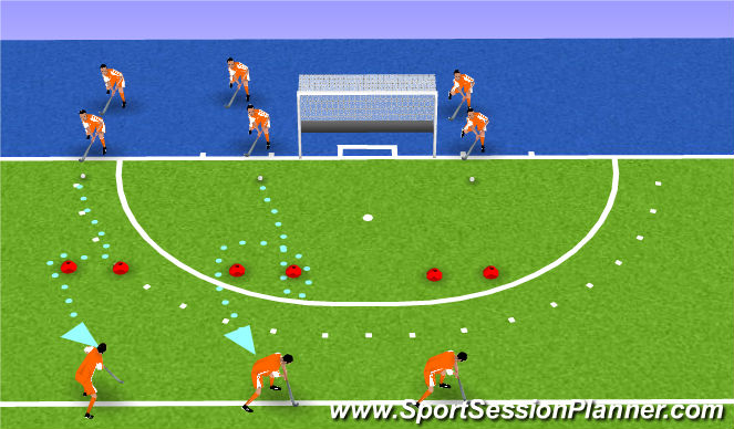 Hockey Session Plan Drill (Colour): drag naar rechts