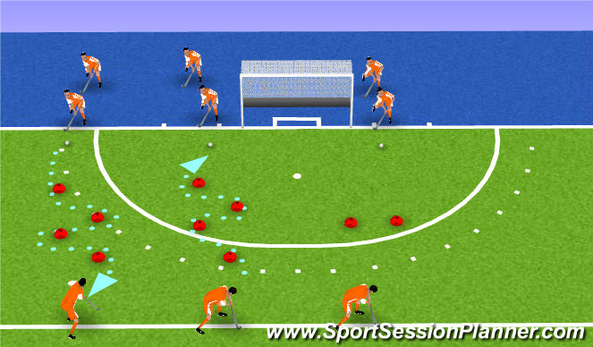 Hockey Session Plan Drill (Colour): slalom