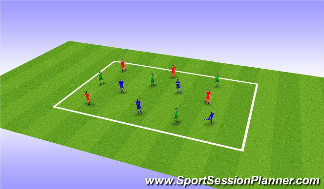 Football/Soccer Session Plan Drill (Colour): 3 Colors Possession