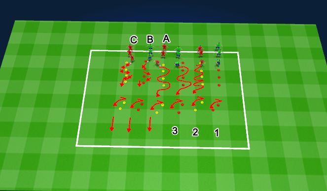 Football/Soccer Session Plan Drill (Colour): SAQ Dribbling - Learn