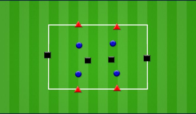 Football/Soccer Session Plan Drill (Colour): 4v4 + 4 Positional rondo
