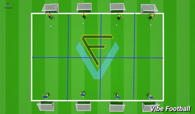 Football/Soccer Session Plan Drill (Colour): 1v1: Conveyor Belt