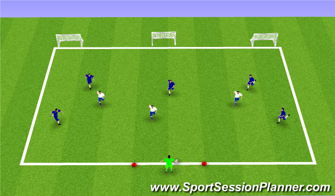Football/Soccer Session Plan Drill (Colour): 6v3 POFTB
