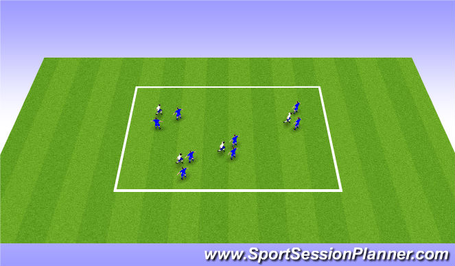 Football/Soccer Session Plan Drill (Colour): WU - 1v2s