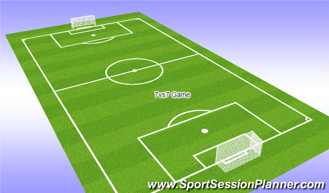 Football/Soccer Session Plan Drill (Colour): 7vs7 Game