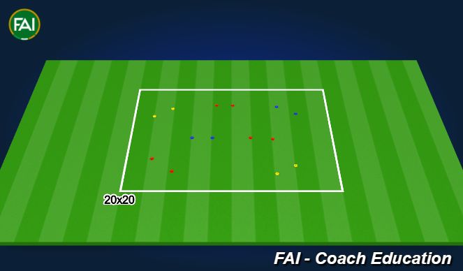 Football/Soccer Session Plan Drill (Colour): Warm Up - 20 mins 