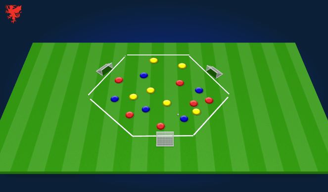 Football/Soccer Session Plan Drill (Colour): 6v6+6 rondo - counter attacking SSG
