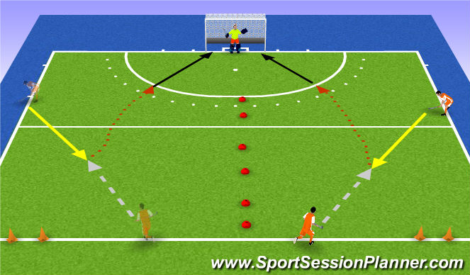 Hockey Session Plan Drill (Colour): warming up