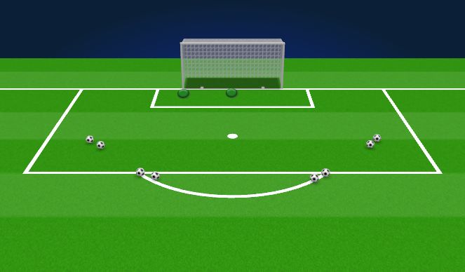 Football/Soccer Session Plan Drill (Colour): live angled strikes