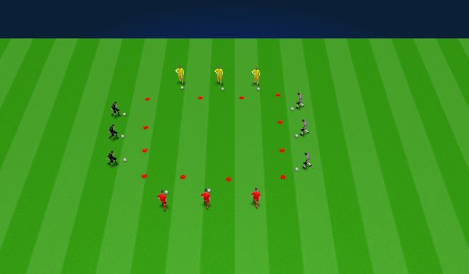 Football/Soccer Session Plan Drill (Colour): Skill (Opposed) - Ball Manipulation Waves
