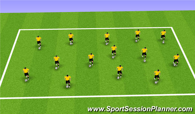 Football/Soccer Session Plan Drill (Colour): Warm-up-Juggling