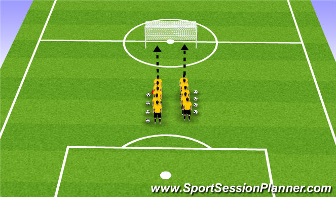 Football/Soccer Session Plan Drill (Colour): Shooting Technique