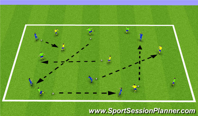 Football/Soccer Session Plan Drill (Colour): Pass/Receive Warm-Up