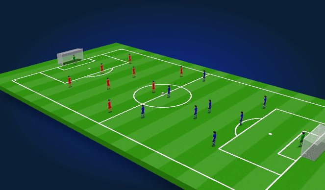 Football/Soccer Session Plan Drill (Colour): 9v9 Match