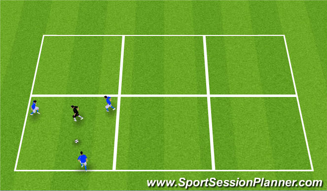 Football/Soccer Session Plan Drill (Colour): 3v1 Warm-up