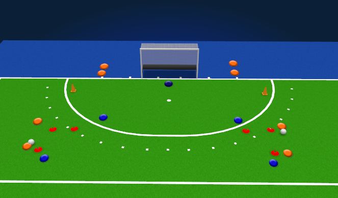 Hockey Session Plan Drill (Colour): Baseline entry vs defenders
