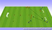 Football/Soccer: 3vs1 (2 boxes)., Tactical: Penetration Moderate