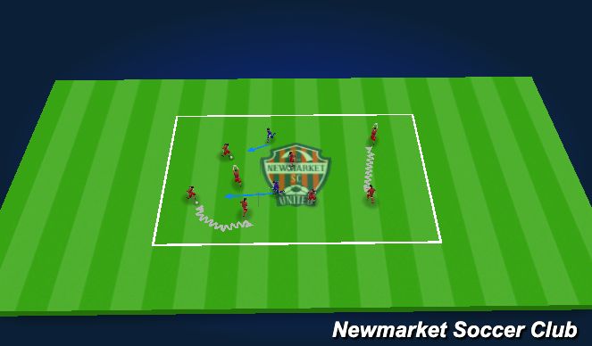 Football/Soccer Session Plan Drill (Colour): Warm-Up - Freeze Tag