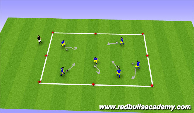 Football/Soccer Session Plan Drill (Colour): Dribble Tag