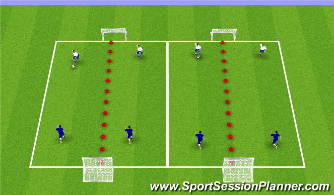 Football/Soccer Session Plan Drill (Colour): Conditioned Game