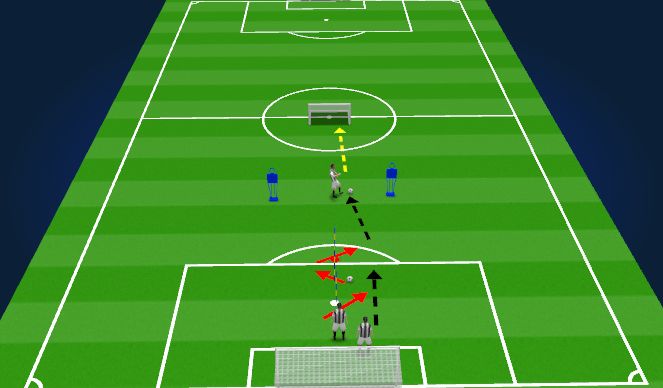 Football/Soccer Session Plan Drill (Colour): Phase 5 with goals