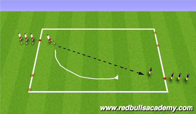 Football/Soccer Session Plan Drill (Colour): semi-opposed