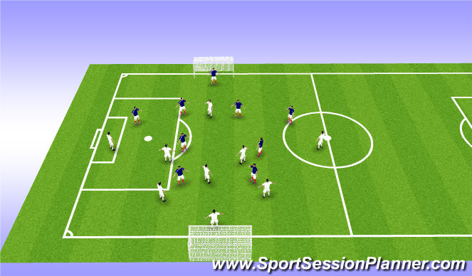 Football/Soccer Session Plan Drill (Colour): Conditioned Game