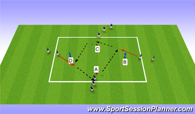 Football/Soccer Session Plan Drill (Colour): Passing - Technical practise 2