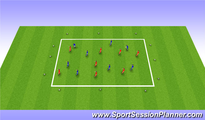 Football/Soccer Session Plan Drill (Colour): 4 Phase WU
