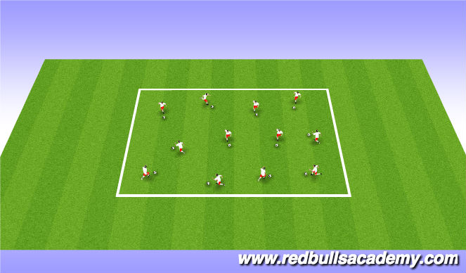 Football/Soccer Session Plan Drill (Colour): Dribbling Warm-up