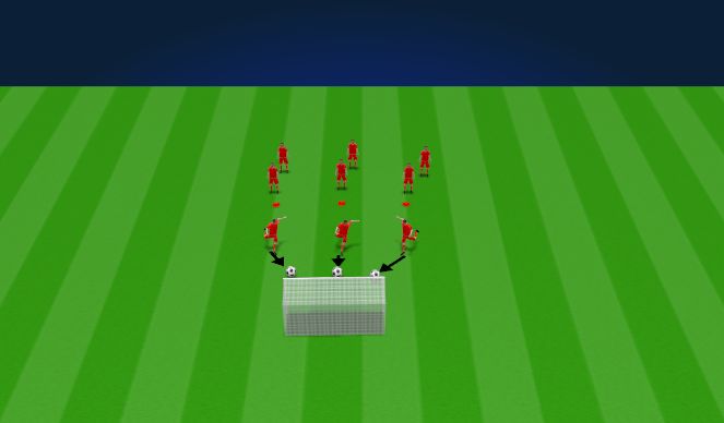 Football/Soccer Session Plan Drill (Colour): Technical (Unopposed) - Technique to Shoot