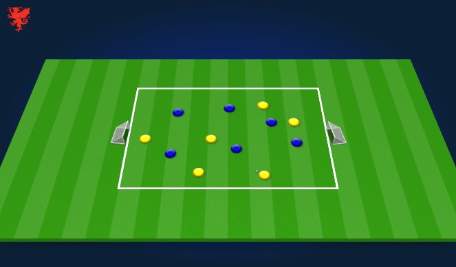 Football/Soccer Session Plan Drill (Colour): 6v6 possession