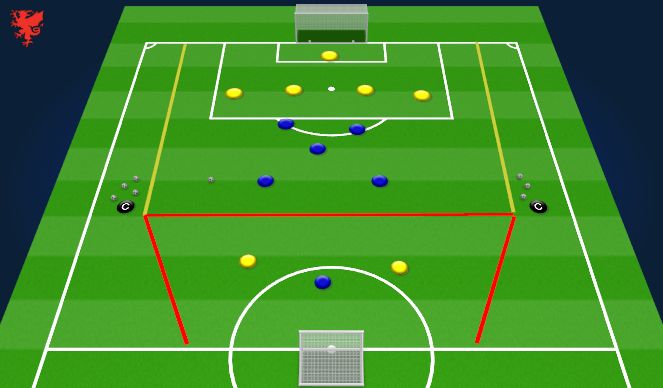 Football/Soccer Session Plan Drill (Colour): Transition phase of play