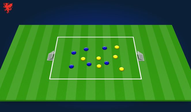 Football/Soccer Session Plan Drill (Colour): 6v6 SSG