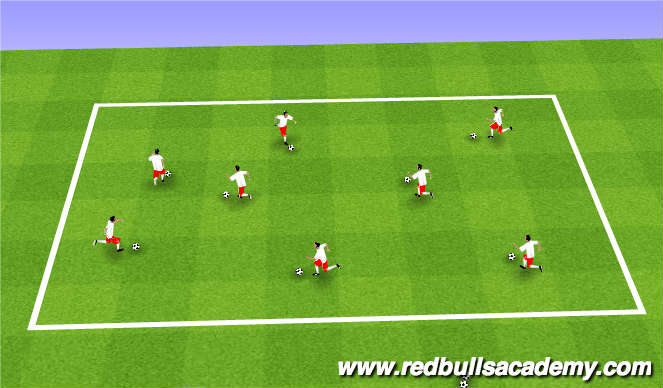 Football/Soccer Session Plan Drill (Colour): Warm Up - Ball Mastery