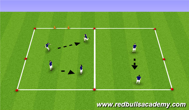 Football/Soccer Session Plan Drill (Colour): W/up