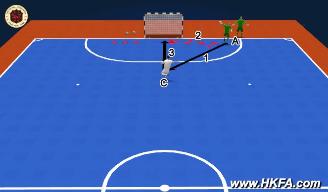 Futsal Session Plan Drill (Colour): Warm up