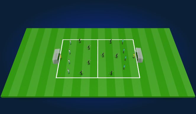 Football/Soccer Session Plan Drill (Colour): 7v3 - 352 Shape