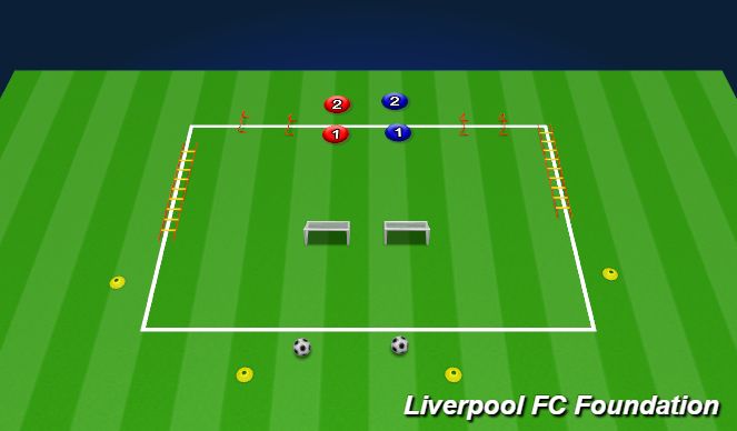 Football/Soccer: SAQ races to finish. (Physical: Speed, Academy Sessions)