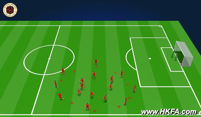 Football/Soccer Session Plan Drill (Colour): Warm Up