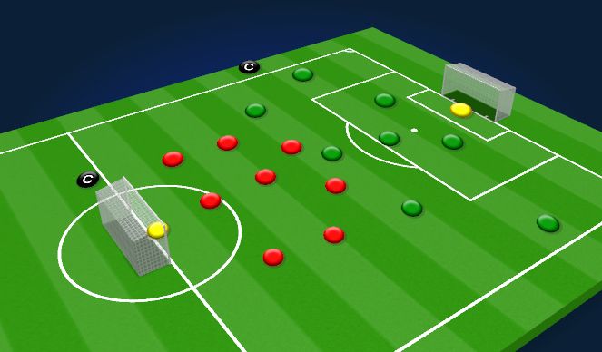 Football/Soccer Session Plan Drill (Colour): 8 vs 8