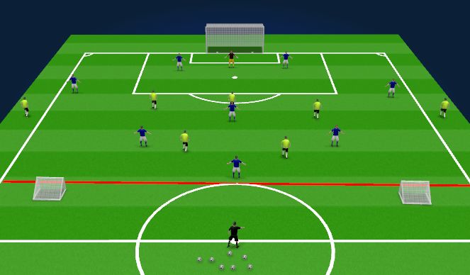 Football/Soccer Session Plan Drill (Colour): FUNTIONAL - W OPP - 8V5 - 48X70 - 1X12:00 - G_gg - BUILD OUT