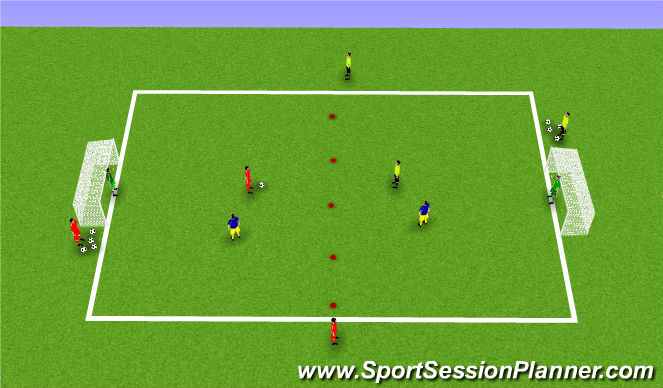 Football/Soccer Session Plan Drill (Colour): 1v1+ number 9