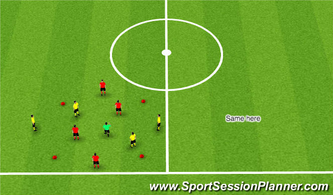 Football/Soccer Session Plan Drill (Colour): Passing/Combination Warm Up